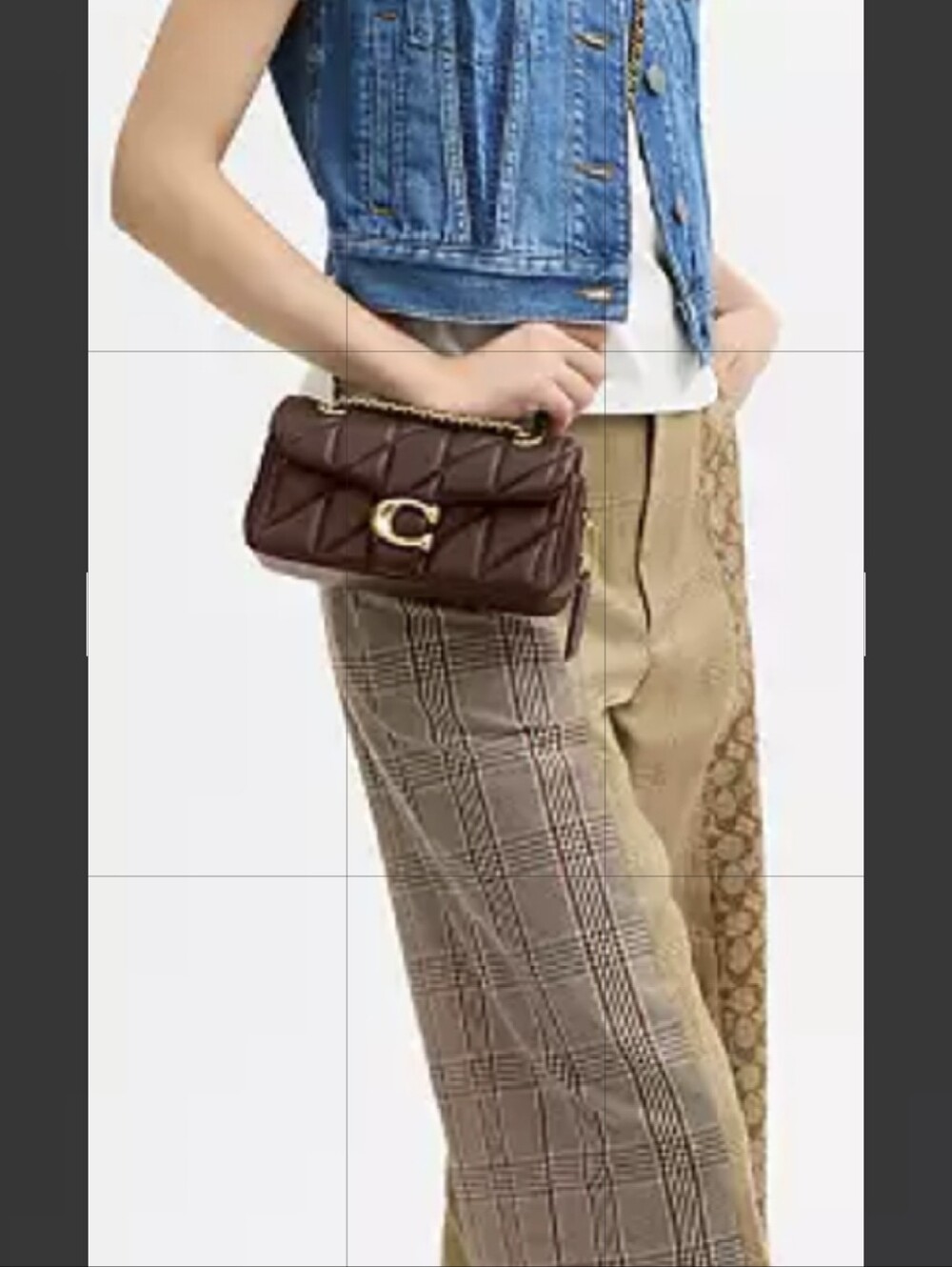 Coach Tabby Patchwork Quilted Leather Chain Shoulder Bag in Maple Brown. - Picture 7 of 17